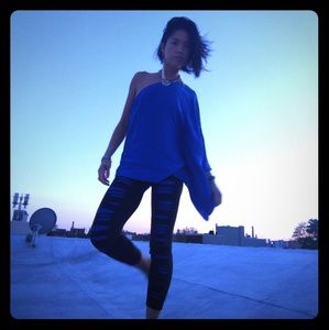 Blue off the shoulder blouse